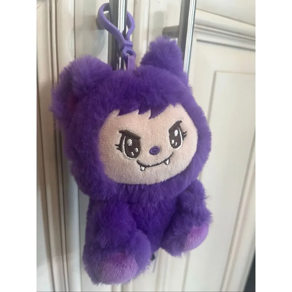 LaBabies FiFi Soft Keychain Monster Clip On Plush Stuffed Toy Purple Tan NWOT
